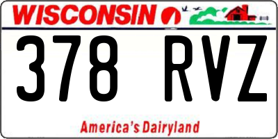 WI license plate 378RVZ