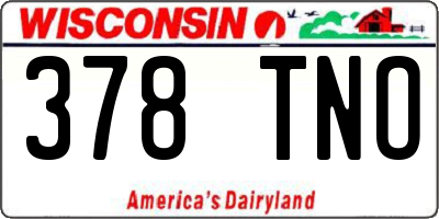 WI license plate 378TNO