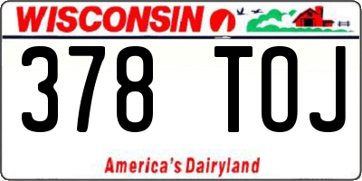WI license plate 378TOJ