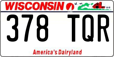 WI license plate 378TQR