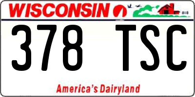 WI license plate 378TSC