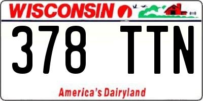 WI license plate 378TTN