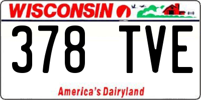 WI license plate 378TVE