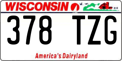 WI license plate 378TZG
