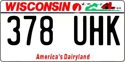 WI license plate 378UHK