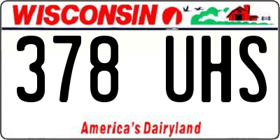WI license plate 378UHS