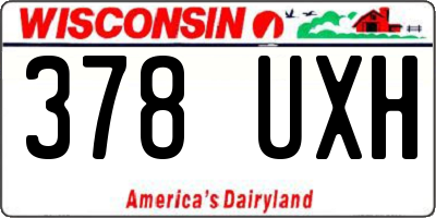 WI license plate 378UXH