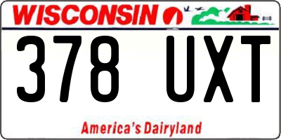 WI license plate 378UXT