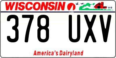 WI license plate 378UXV