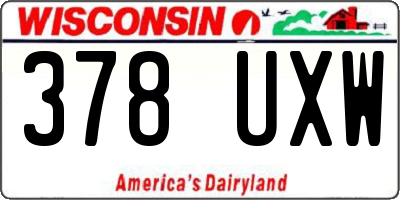 WI license plate 378UXW