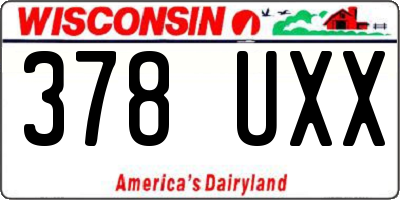 WI license plate 378UXX