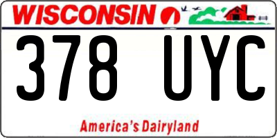WI license plate 378UYC
