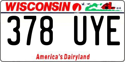 WI license plate 378UYE