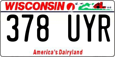 WI license plate 378UYR