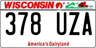 WI license plate 378UZA