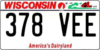 WI license plate 378VEE