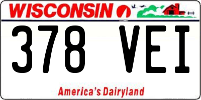 WI license plate 378VEI