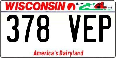 WI license plate 378VEP