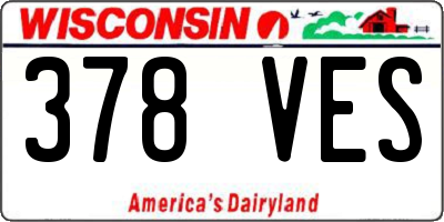 WI license plate 378VES