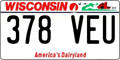 WI license plate 378VEU