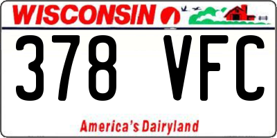 WI license plate 378VFC