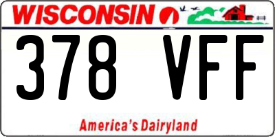 WI license plate 378VFF