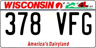 WI license plate 378VFG