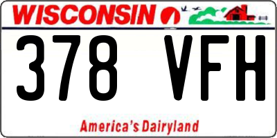 WI license plate 378VFH