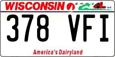 WI license plate 378VFI