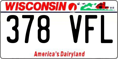 WI license plate 378VFL