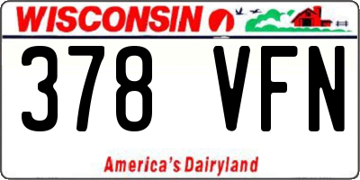 WI license plate 378VFN
