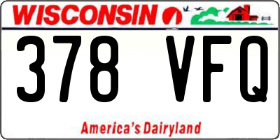 WI license plate 378VFQ