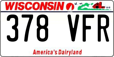 WI license plate 378VFR