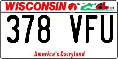 WI license plate 378VFU