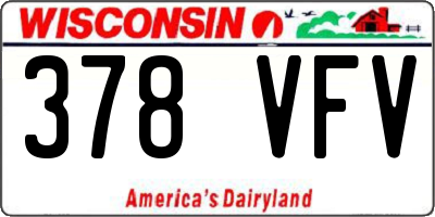 WI license plate 378VFV