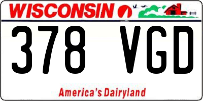 WI license plate 378VGD