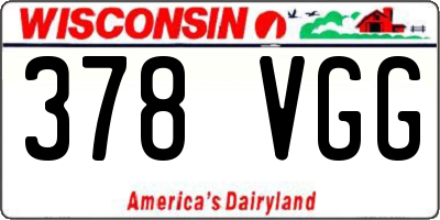 WI license plate 378VGG