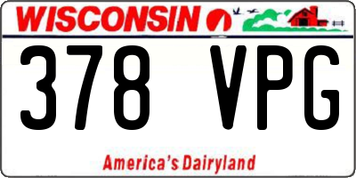 WI license plate 378VPG