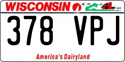 WI license plate 378VPJ