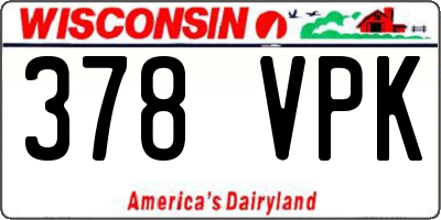WI license plate 378VPK