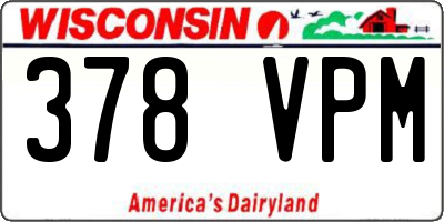 WI license plate 378VPM