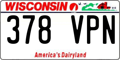 WI license plate 378VPN