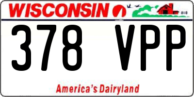 WI license plate 378VPP