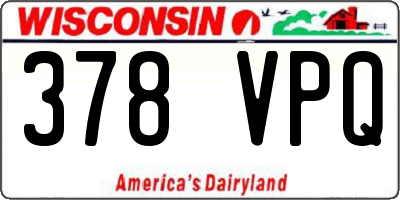 WI license plate 378VPQ