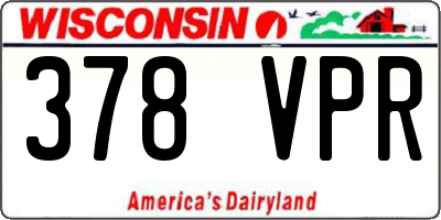 WI license plate 378VPR