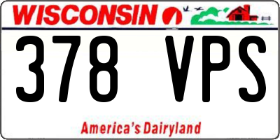 WI license plate 378VPS