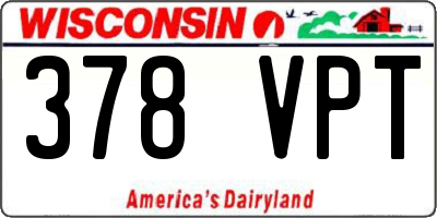 WI license plate 378VPT