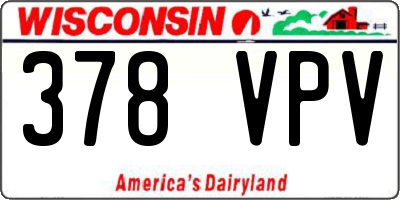 WI license plate 378VPV
