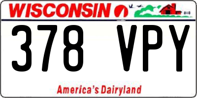 WI license plate 378VPY