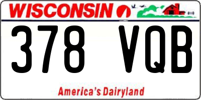 WI license plate 378VQB